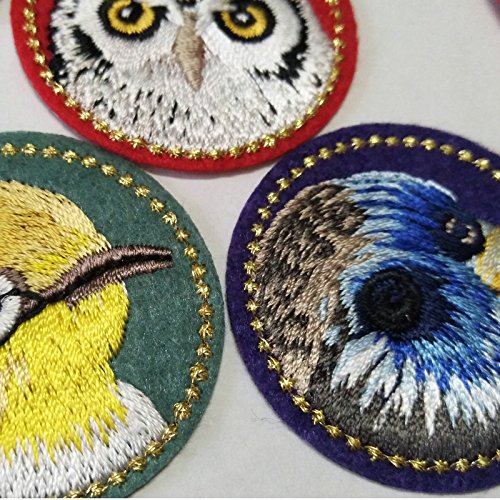 5 Pcschildren Cartoon Bird Embroidered Circular Owl Iron On Patches For Clothes Stickers Fabric Diy Decorative Applique Patch Embroidery #TOP1