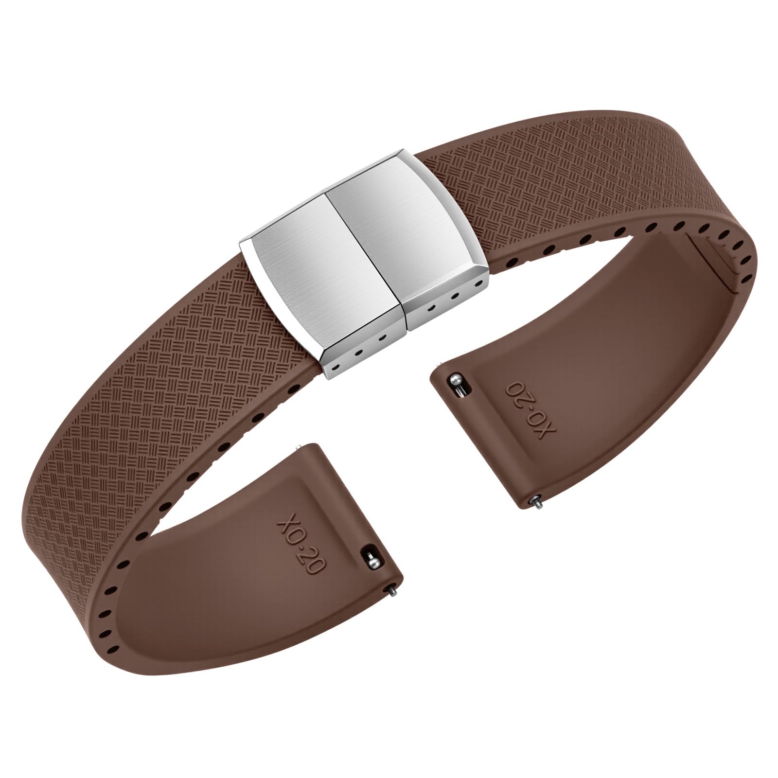 ULLCHRO Uhrenarmband 20mm 22mm Gummi FKM Schnellverschluss, Fluorkautschuk Armband für Herren mit Edelstahl Schnalle, Ersatzarmband für Uhren für Sportuhren und Taucheruhren