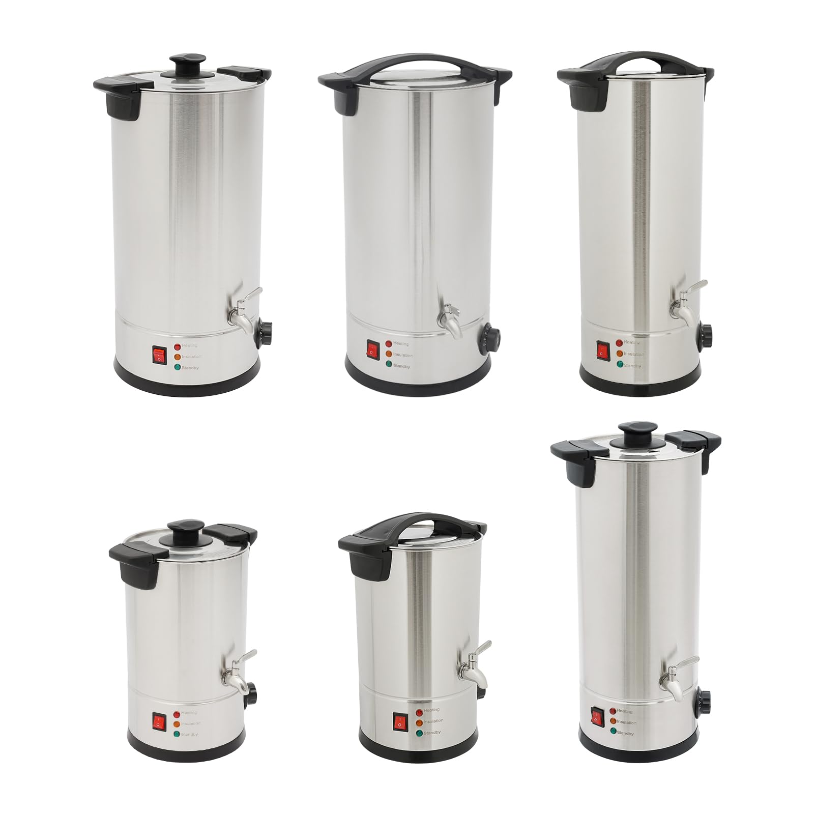 CCAUUB Fuciera per cera, 15 l, in acciaio inox, con beccuccio e regolatore di temperatura | Scioglie cera di soia, cera d'api, paraffina e cera di cocco con 1800 W, 0-110 °C, per candele, sapone e artigianato