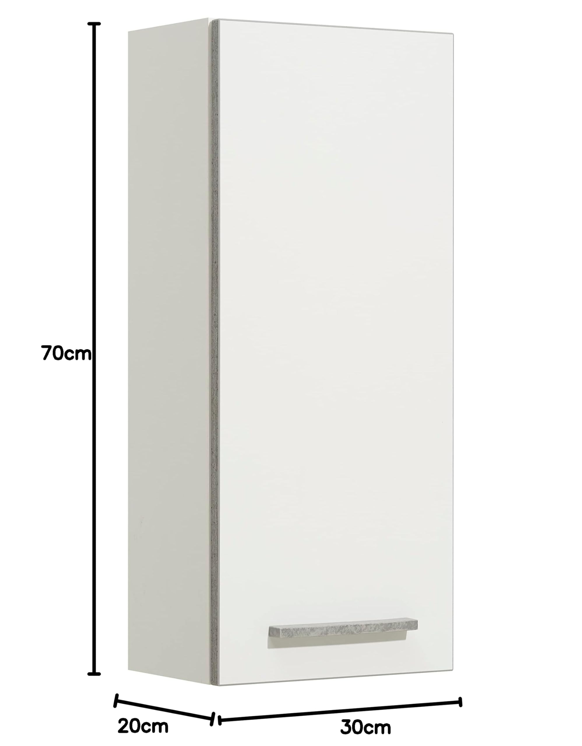 Pelipal Badezimmer Hängeschrank Quickset 953 in Weiß Glanz, 30 cm breit | Bad Wandschrank mit 1 Tür und 2 Einlegeböden