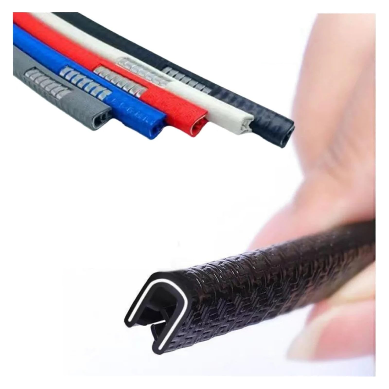 Strisce di Gomma sigillanti per Portiere Auto da 5 m, Protezioni per Bordi Portiere Auto, AntiGraffio, Adesivi Decorativi anticollisione per Portiere Auto (Nero)