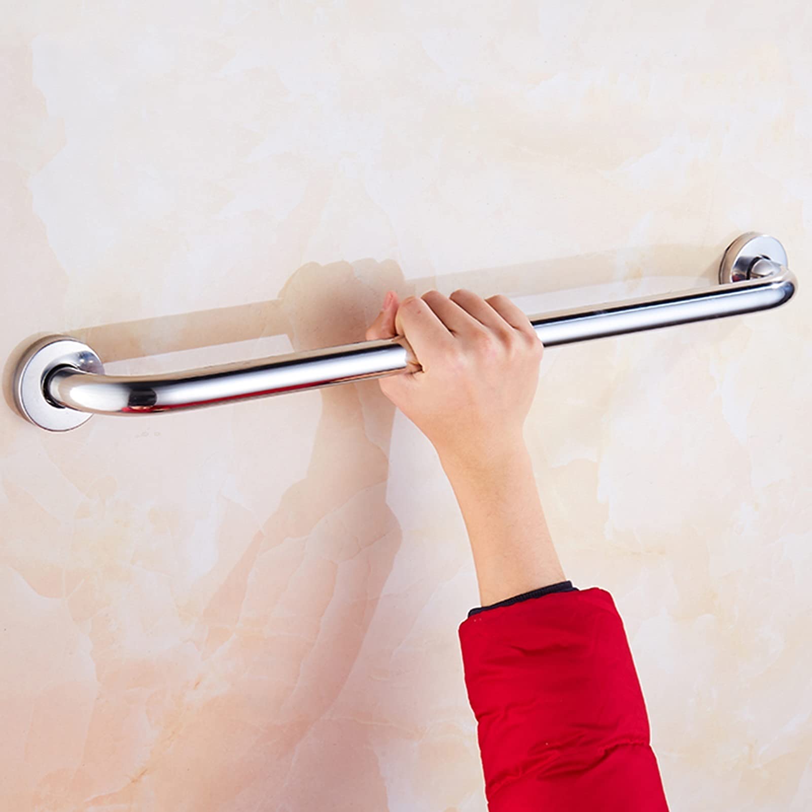 Barra di Sostegno di Sicurezza Supporto per l'equilibrio del Bagno Ringhiera per maniglione per Anziani Post-operatorio e Bambini, Maniglione con Finitura Lucida, Vieni con Viti montate