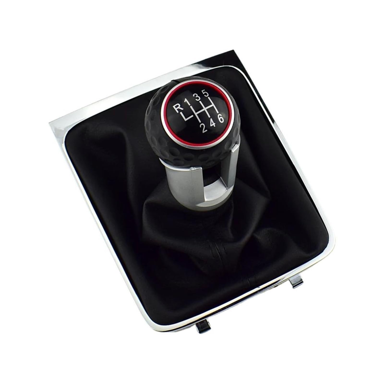Jsyalmslw Red 6 Speed Gear Stick Knob For Vw For Passat B6 2005-2011 Black / Silver/ Red Upgrade