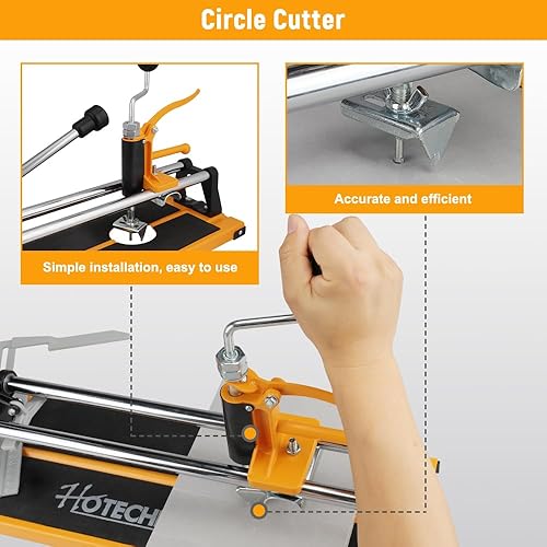 Miniatura 6 de Hoteche Cortador de azulejos manual de 16 pulgadas 3 en 1 cortador profesional de azulejos de cerámica de porcelana con rueda de puntuación de