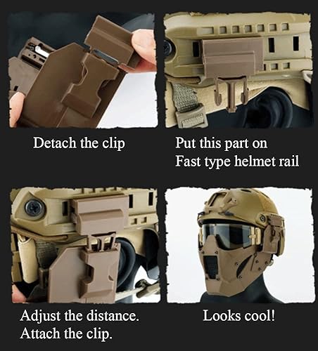 Miniatura 3 de Casco táctico rápido pistola de aire de malla de acero máscara protectora y gafas, para caza paintball CS juego BB Gun Shooting