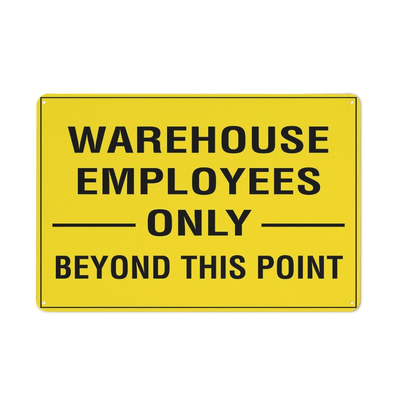 Warehouse Employees Only Beyond This Point Sign Signs Outdoor, Uv Printed Metal Aluminum Tin Sign 8x12In, Weatherproof and Security Signs for Home Or Business
