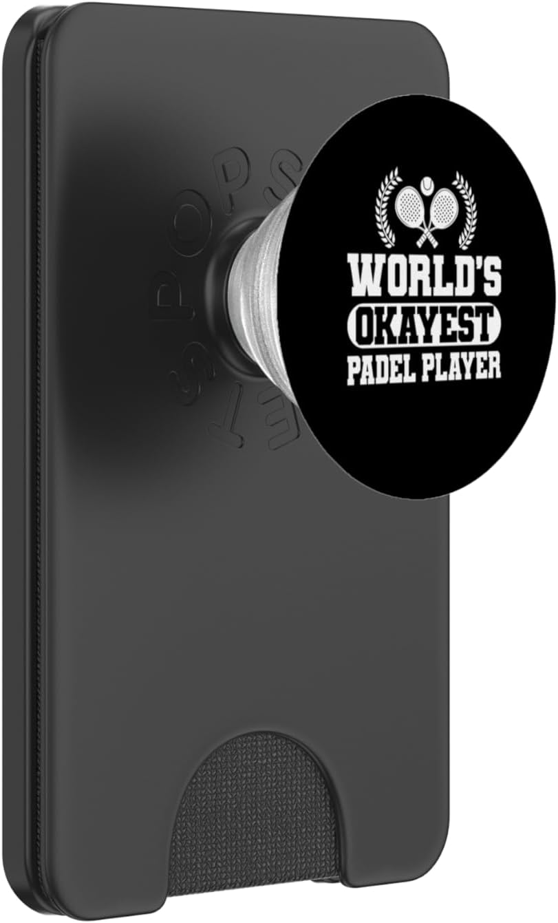 Worlds Okayest Padel Racquet Paddle Player PopSockets PopWallet for MagSafe