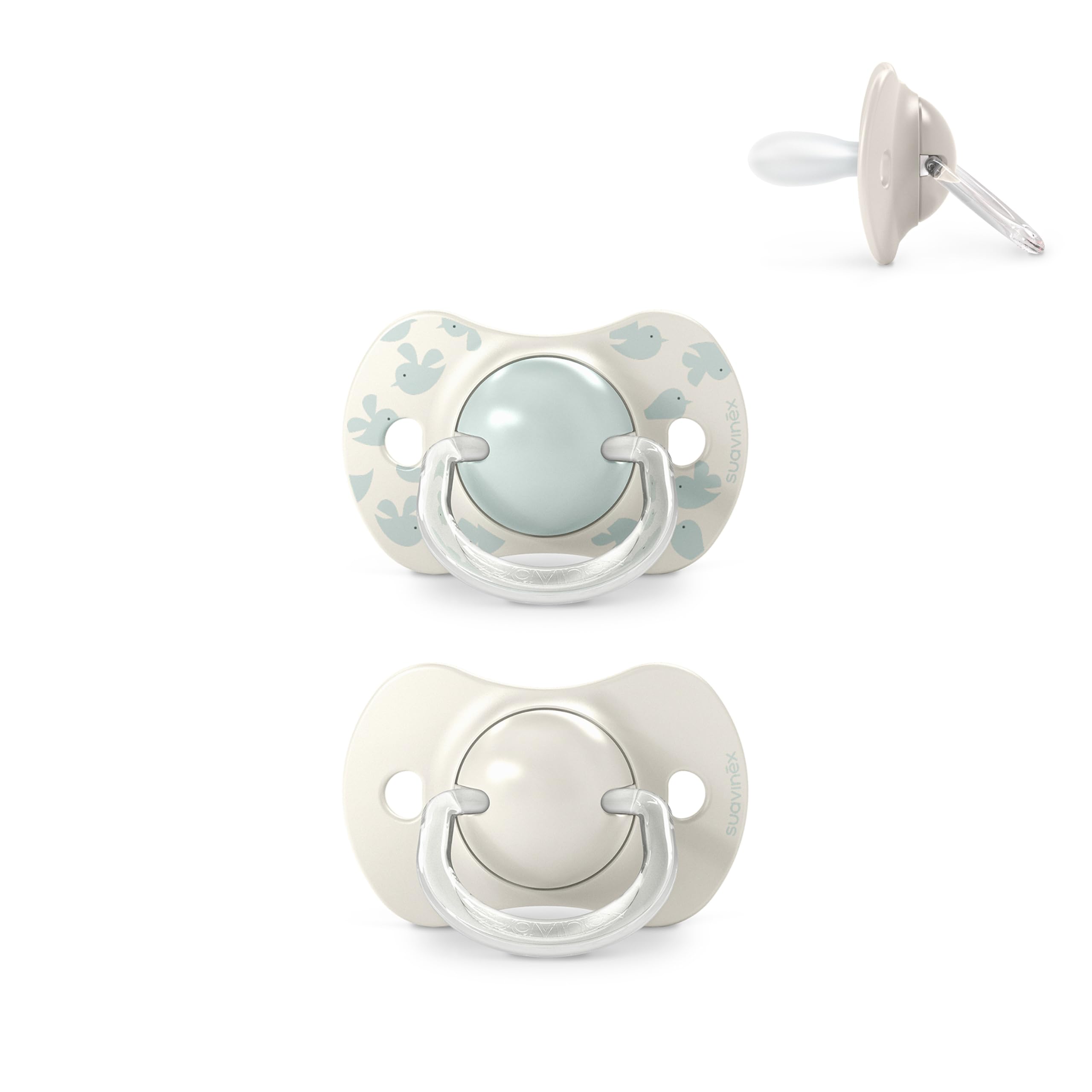 Suavinex, Pack de 2 Chupetes para Bebés 0/6 Meses y Recién Nacidos, con Tetina Fisiológica de Silicona SX Pro Simétrica, Plana y Flexible, Respeta el Desarrollo Bucodental, Birdies Verde — view 19