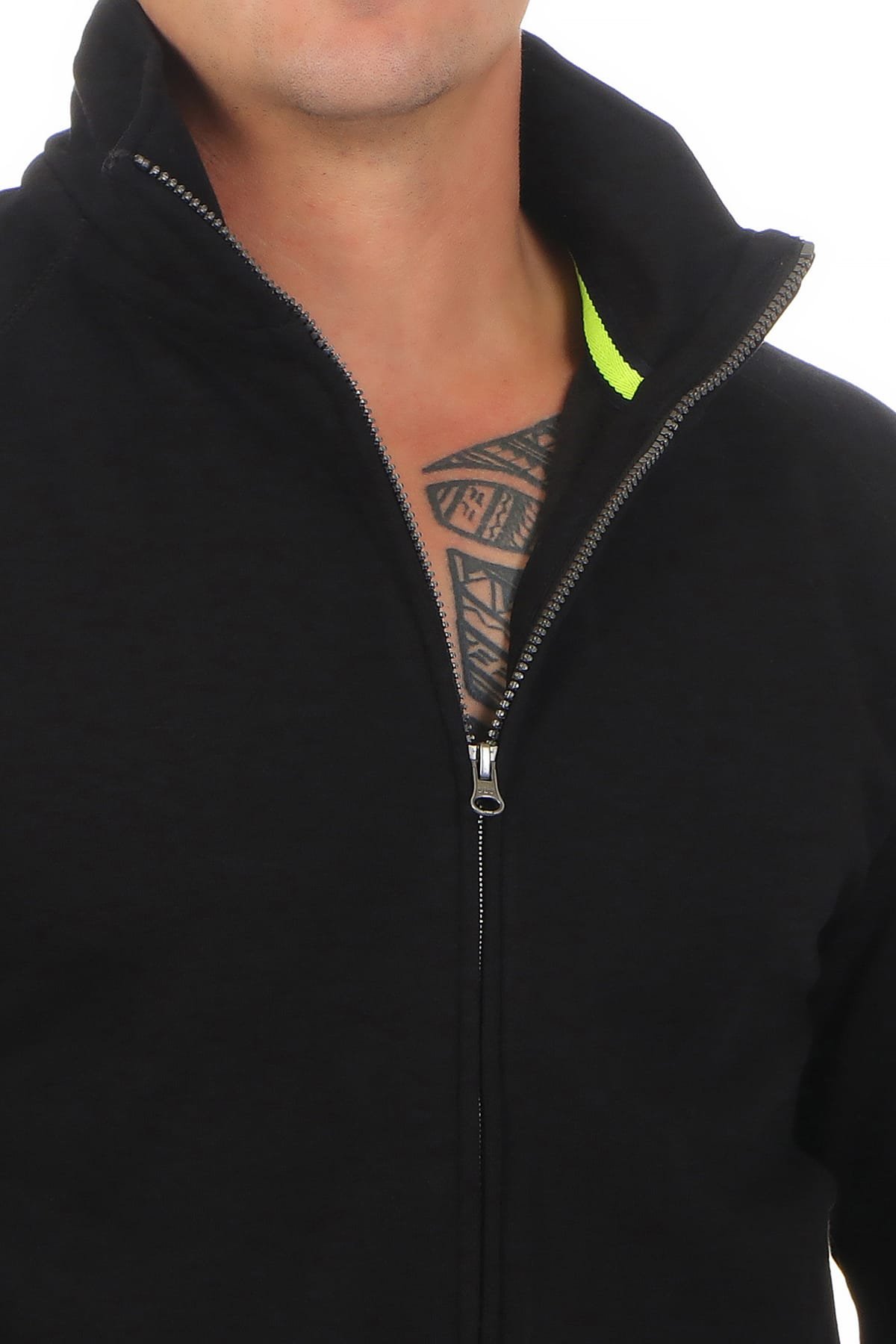 Herren Sweatjacke ohne Kapuze - Zip Hoodie Jacke mit Stehkragen aus Baumwollmischung - Regular Fit - innen weich gefüttert - Sweatjacke mit Zwei-Wege Reißverschluss - Übergröße bis Größe 5XL