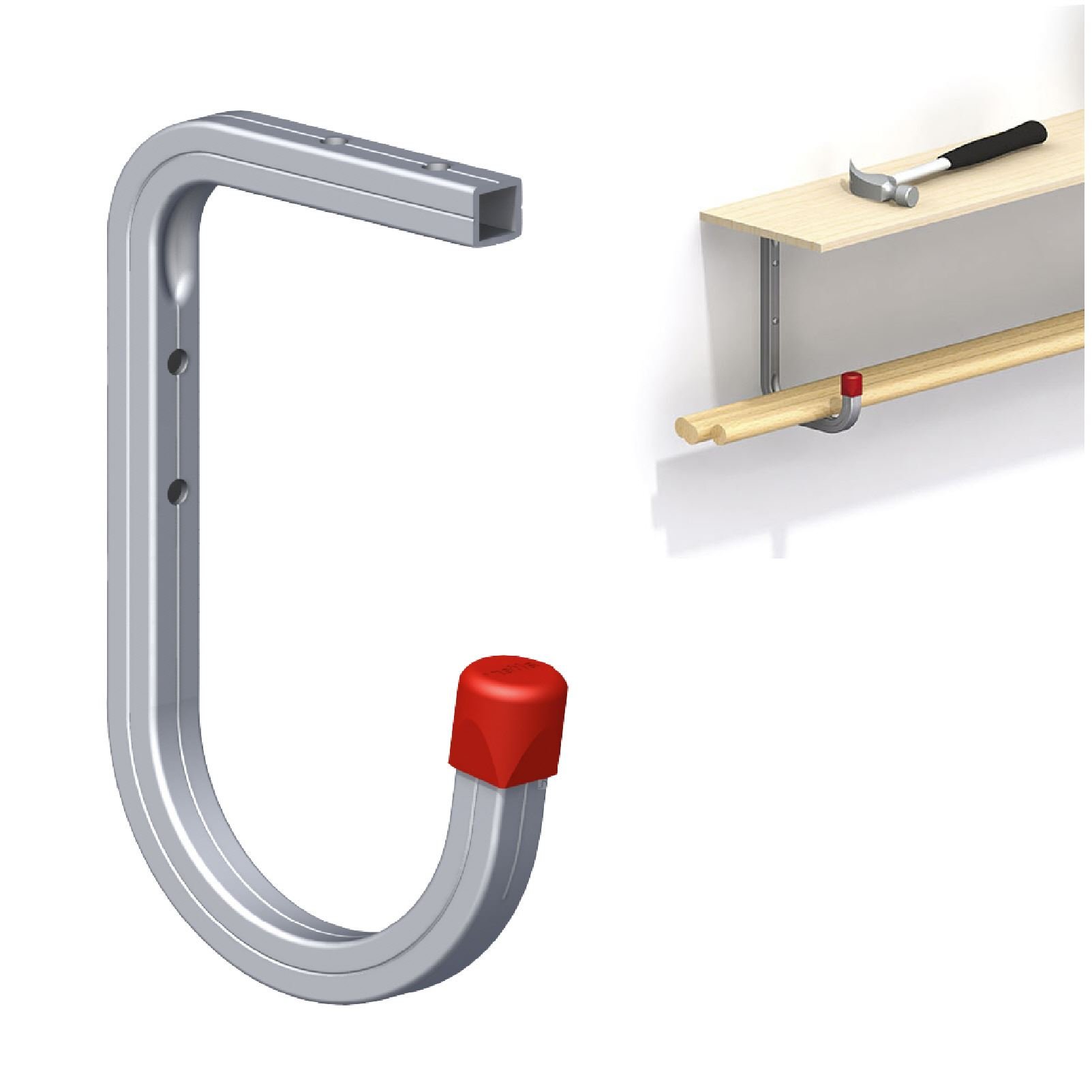 Homesmart Wall Mounted 50kg Storage Hook with Shelf Support Bracket for Garages & sheds