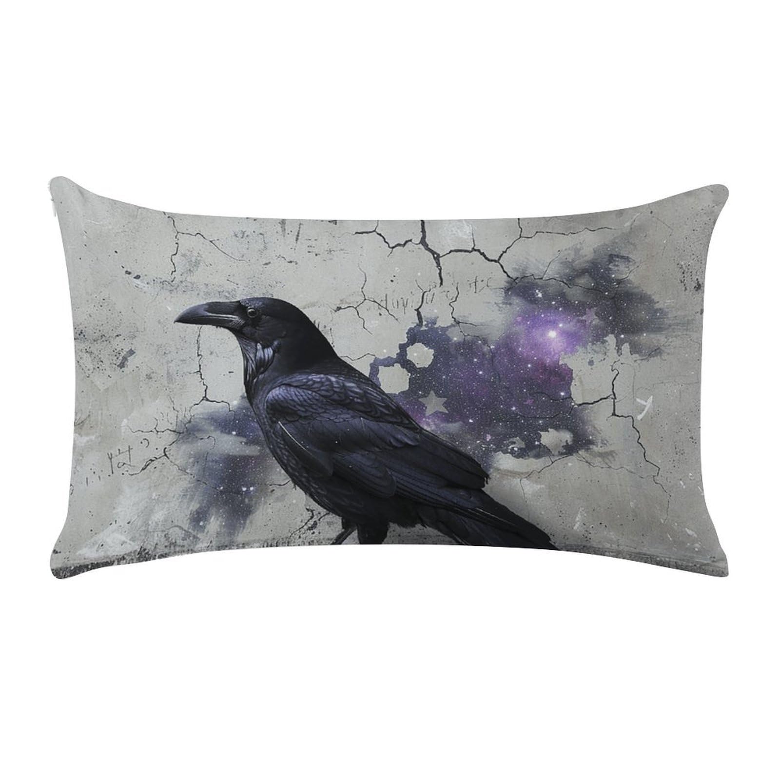 Crow on The Ground Pillow Cases for Sofa, Super Soft Plush Pillow Cover with Zipper, Luxury Cozy Pillow Shams for All Seasons, Lightweight Pillowcases for Bedroom, 12" X 20"