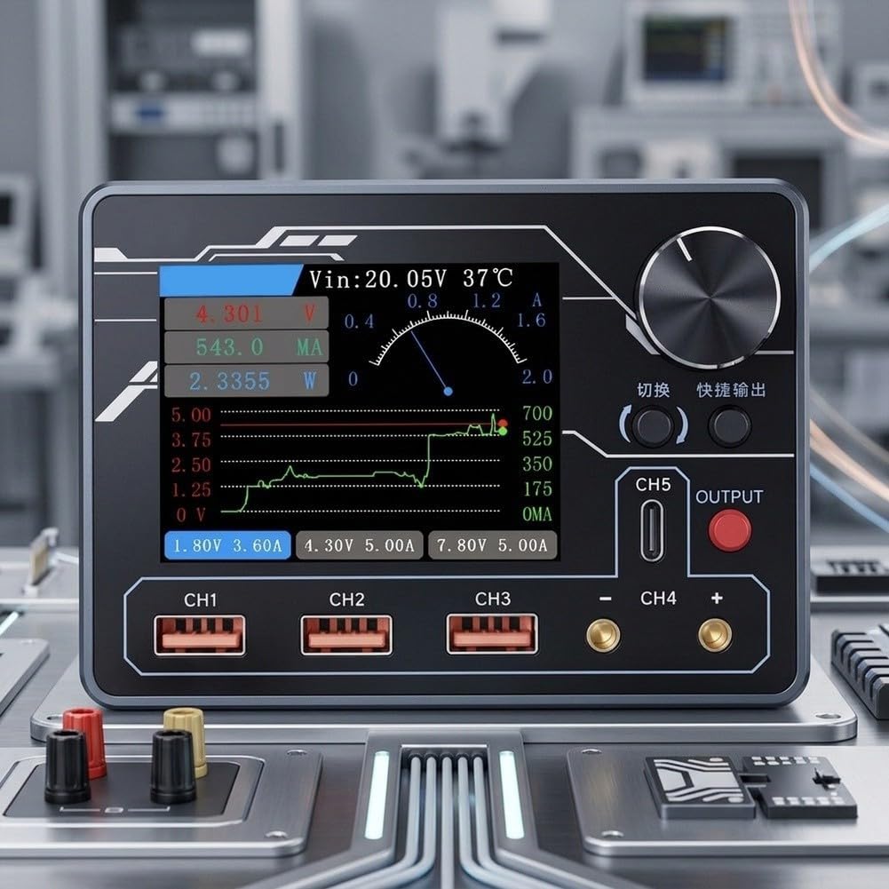 Multimetro digitale con diagnosi AI Riproduzione Curva Risoluzione 1mV PD Ricarica Rapida Compatibile per Analisi Circuito 105x75mm