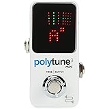 TC Electronic POLYTUNE 3 MINI Tiny Polyphonic Tuner with Multiple Tuning Modes and Built-In BONAFIDE BUFFER, White