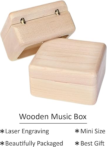 Miniatura 4 de Sinzyo Caja de música vintage de madera tallada mecanismo musical cajas de regalo para cumpleaños, día de San Valentín, Navidad (servicio de entrega