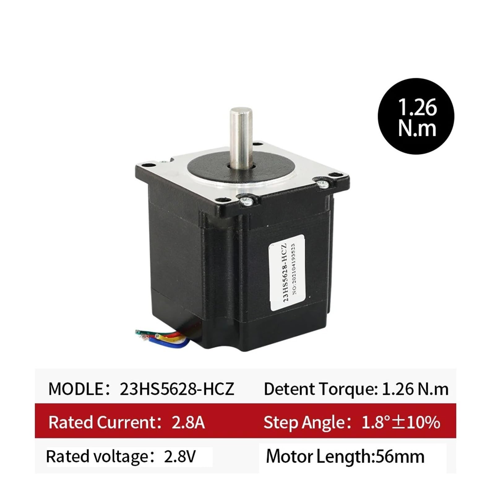 Motor Paso a Paso 1.7A Torque 23HS5628-CZ 4 Conductores Nema 17 Motor Paso a Paso 2 Fases