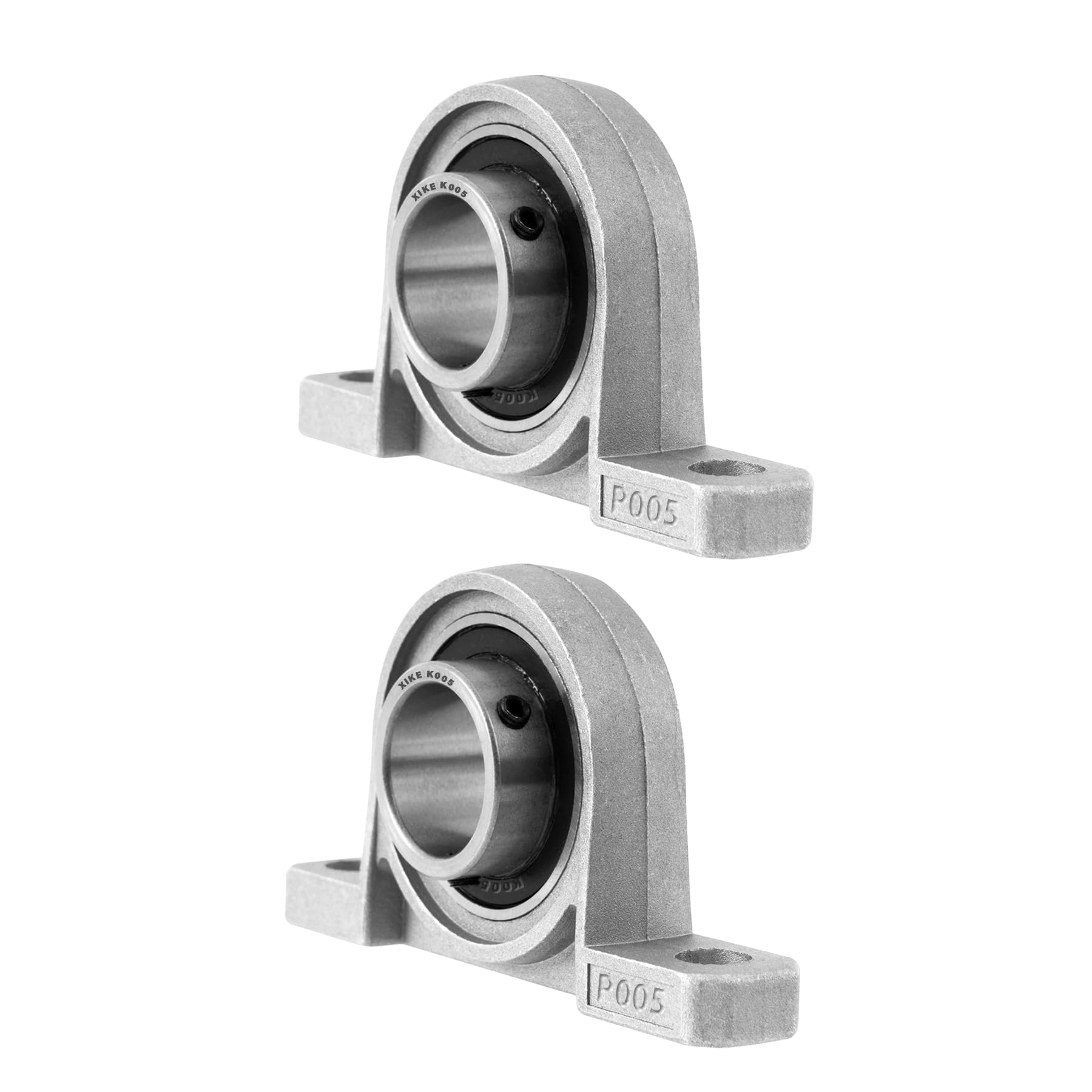XiKe 2 Stück KP005 Stehlager - Bohrung 25 mm, Zinkgehäuse, für 3D-Drucker, CNC, Roboter und Linearsysteme