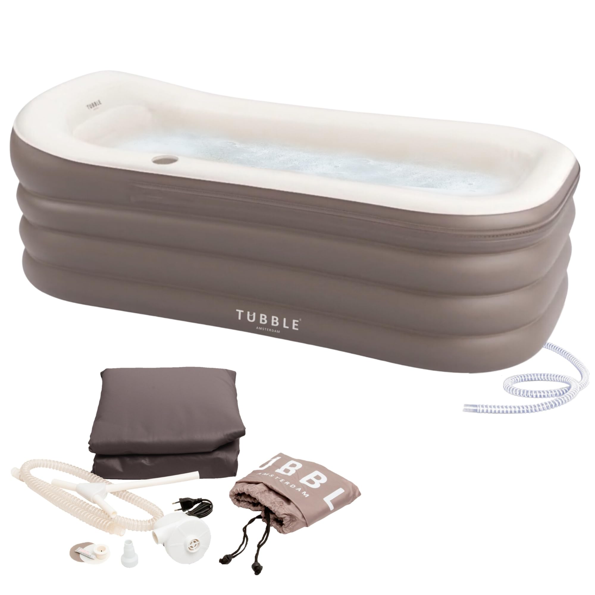 Tubble® Royale Bindebad Aufblasbar Für Erwachsene - 255 Liter Faltbar, Innen- und Außen Nutzung, Home Spa & Eisbad