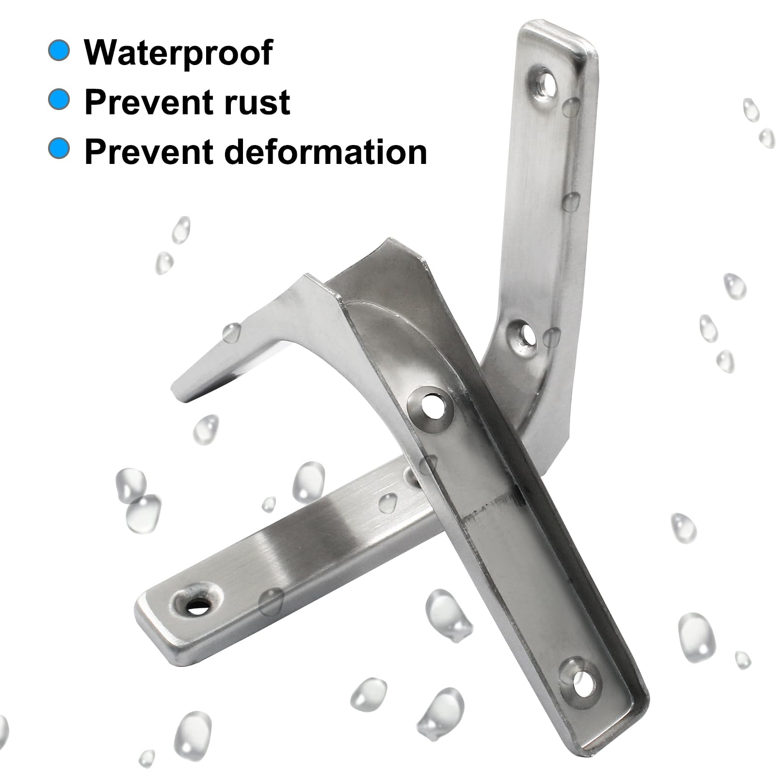 Cjueiom 4 Pcs 4 Inch Brushed Shelf Bracket, L Shaped Bracket, Angle Brackets Heavy Duty for Bookshelf Table Furniture Window Wall Wood Board, 100mm*100mm - Image 4