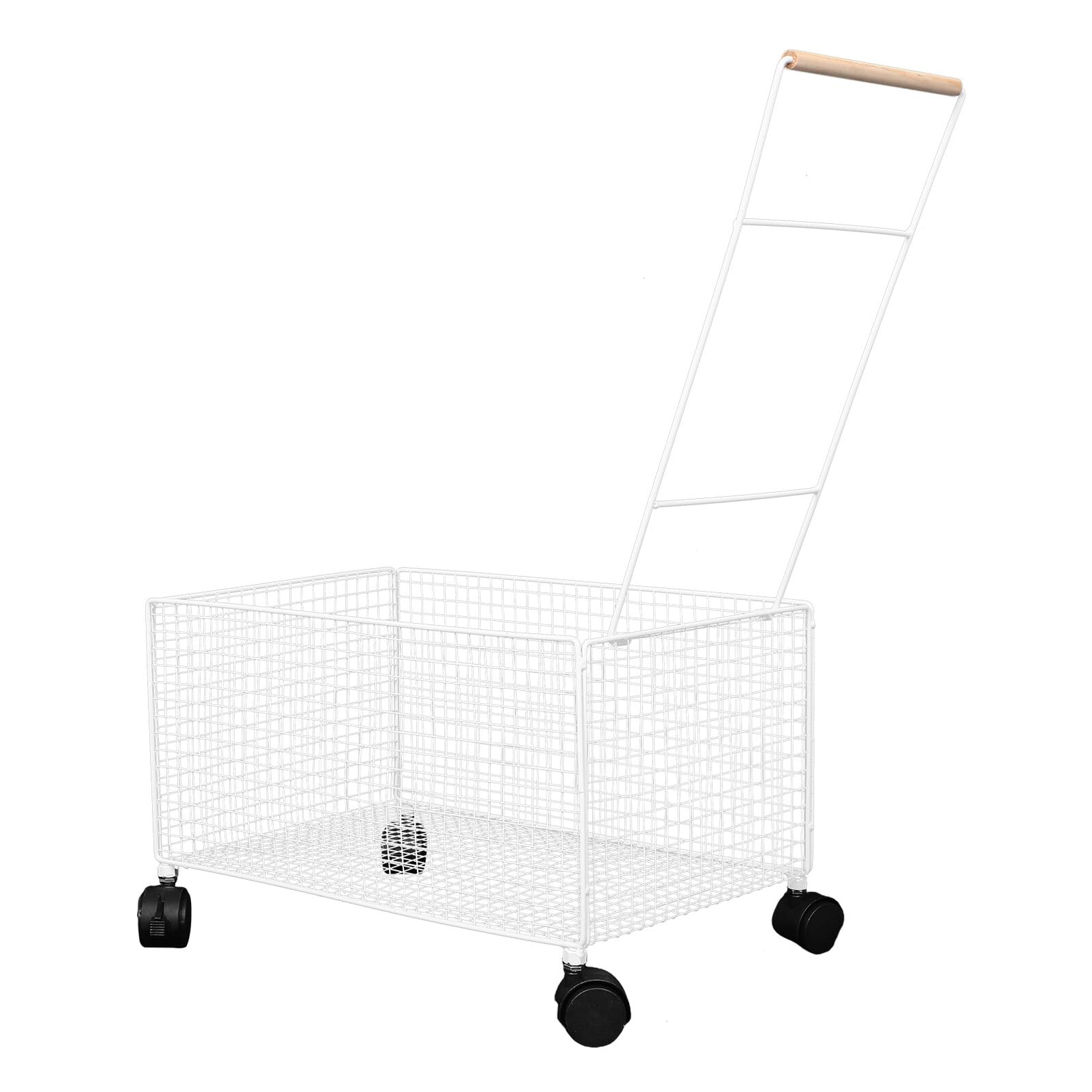 Panier à linge sur roues pour maison et chambre Lurrose coffre à linge mobile blanc