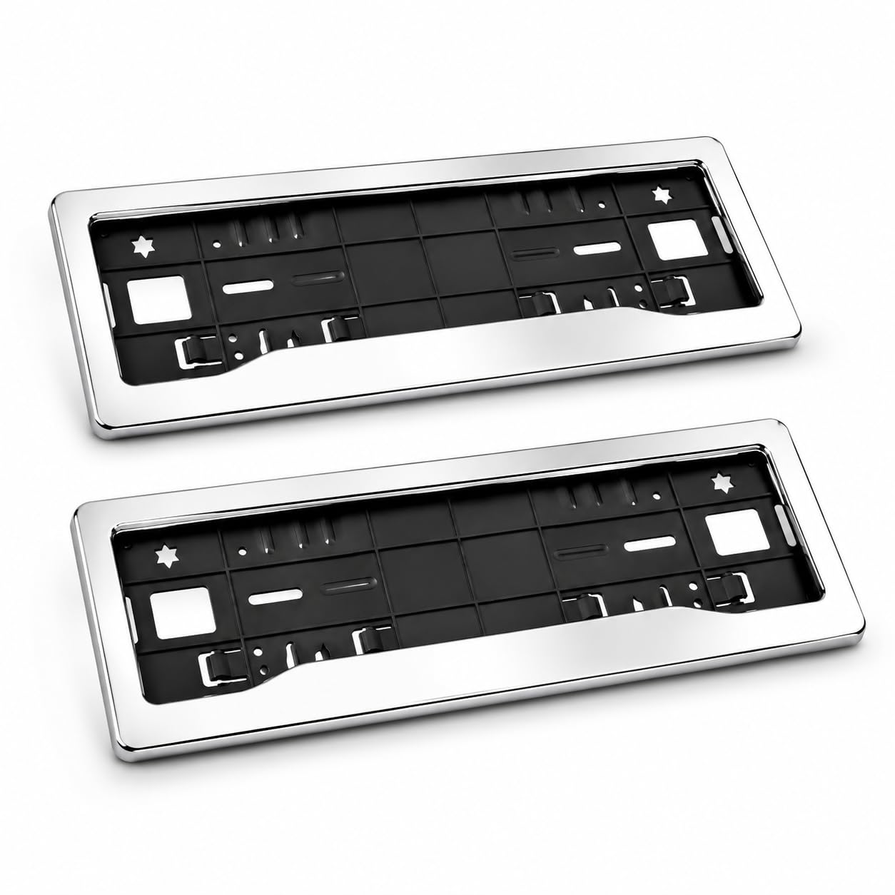 Universal Car Chrome Number Plate Frame (Front & Rear) | Premium Chrome Finish on Plastic Frame | Vehicle Registration Plate Holder | Rust-Free ABS Car Number Plate Bracket | Fit for All Cars-image-31