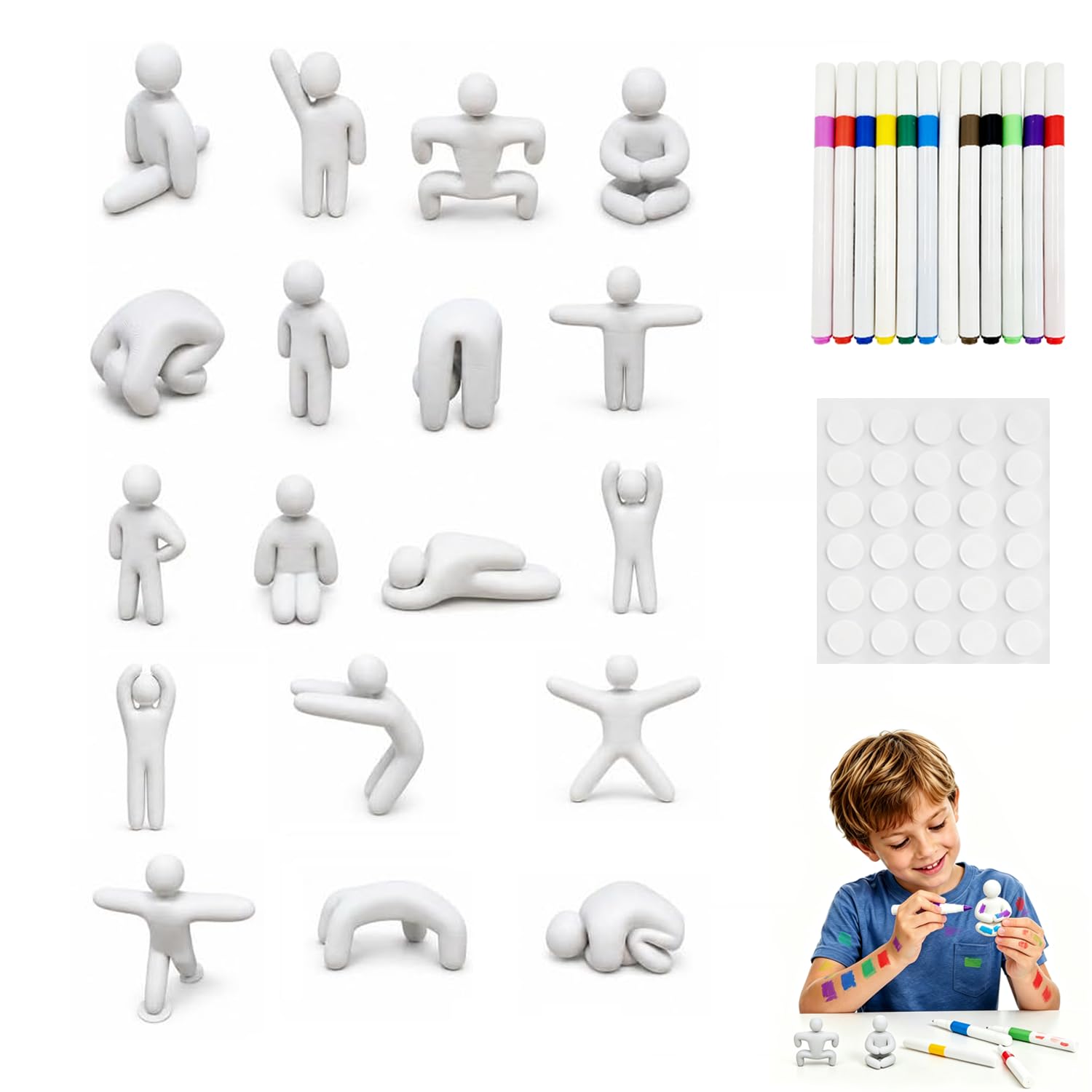 18Pcs Pain-able M-cha Chameleon Game With Non-Repeating Multiple Poses