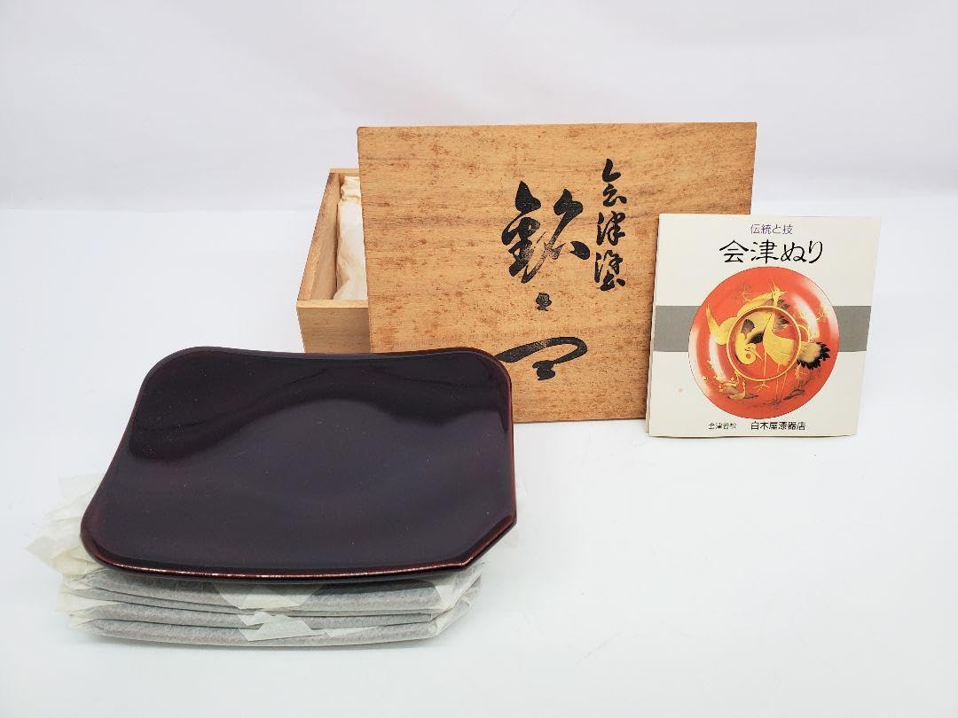 Aizu Lacquer Dishes, Co-Box, Lacquerware, Urushi Lacquerware, Natural Wood, Wooden, Aizuwakamatsu Shirakiya 5 Pieces