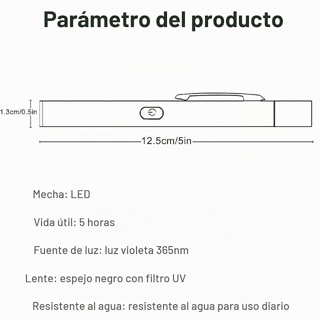 Foto 6 de 8 de Mavdecll Luz Negra UV de 365 NM, lámpara de Madera portátil, antorcha Recargable por USB