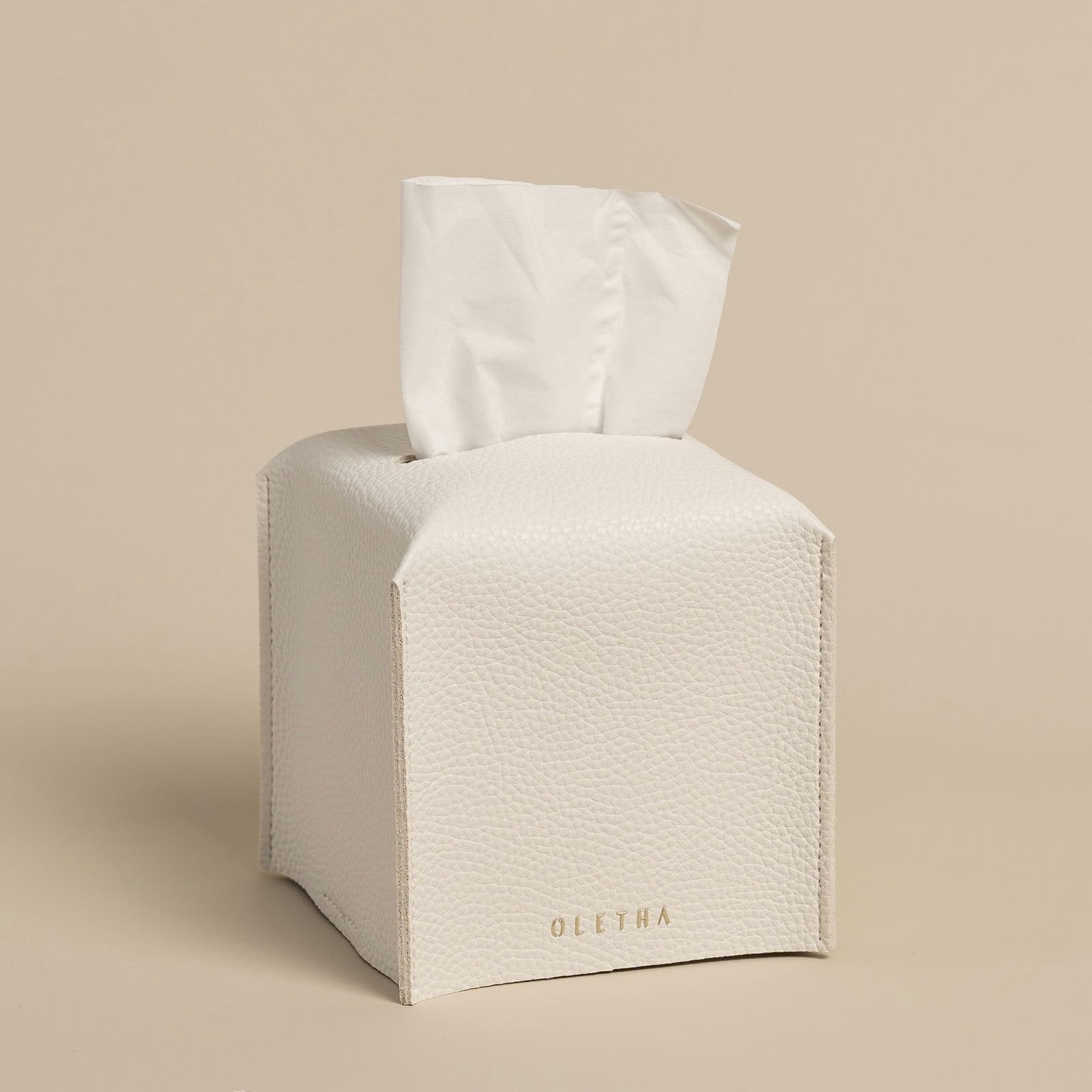 Photo 1 of OLETHA Square Tissue Box Cover White