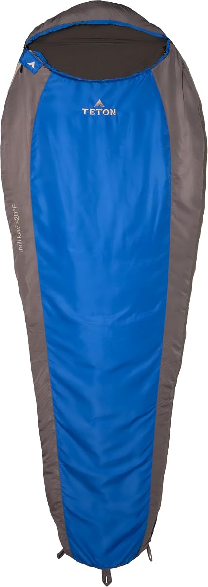Saco de dormir Teton de 20°F y 5°F; Sacos de dormir ligeros y cálidos para momias para adultos y niños, camping, mochilero y senderismo