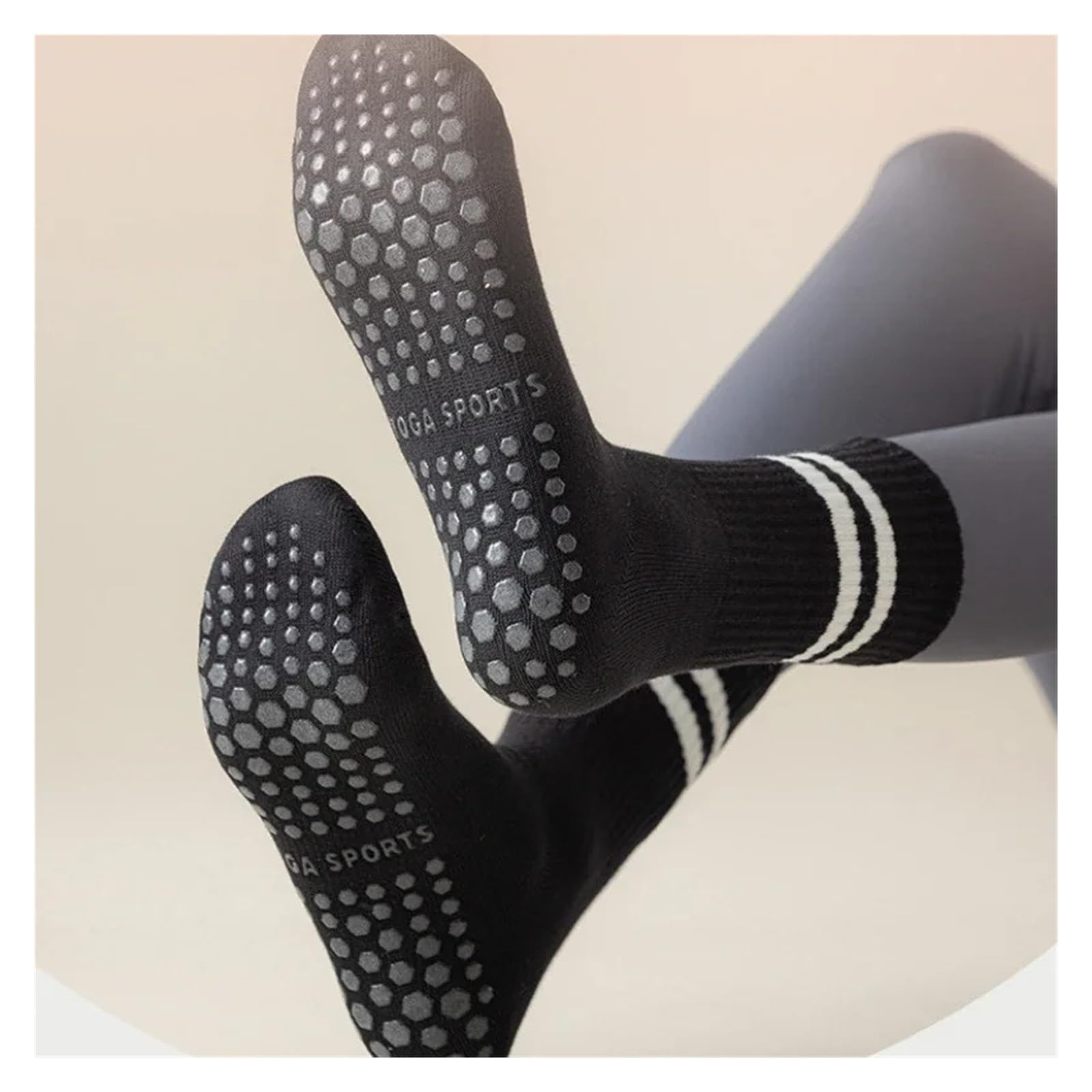 Calcetines Antideslizantes De Yoga For Mujer, Calcetines Interiores De Silicona For Fitness, Calcetines Deportivos For Gimnasio, Suelo, Danza, Pilates Adecuado Para Yoga, Danza, Deportes, Fitness(Dark