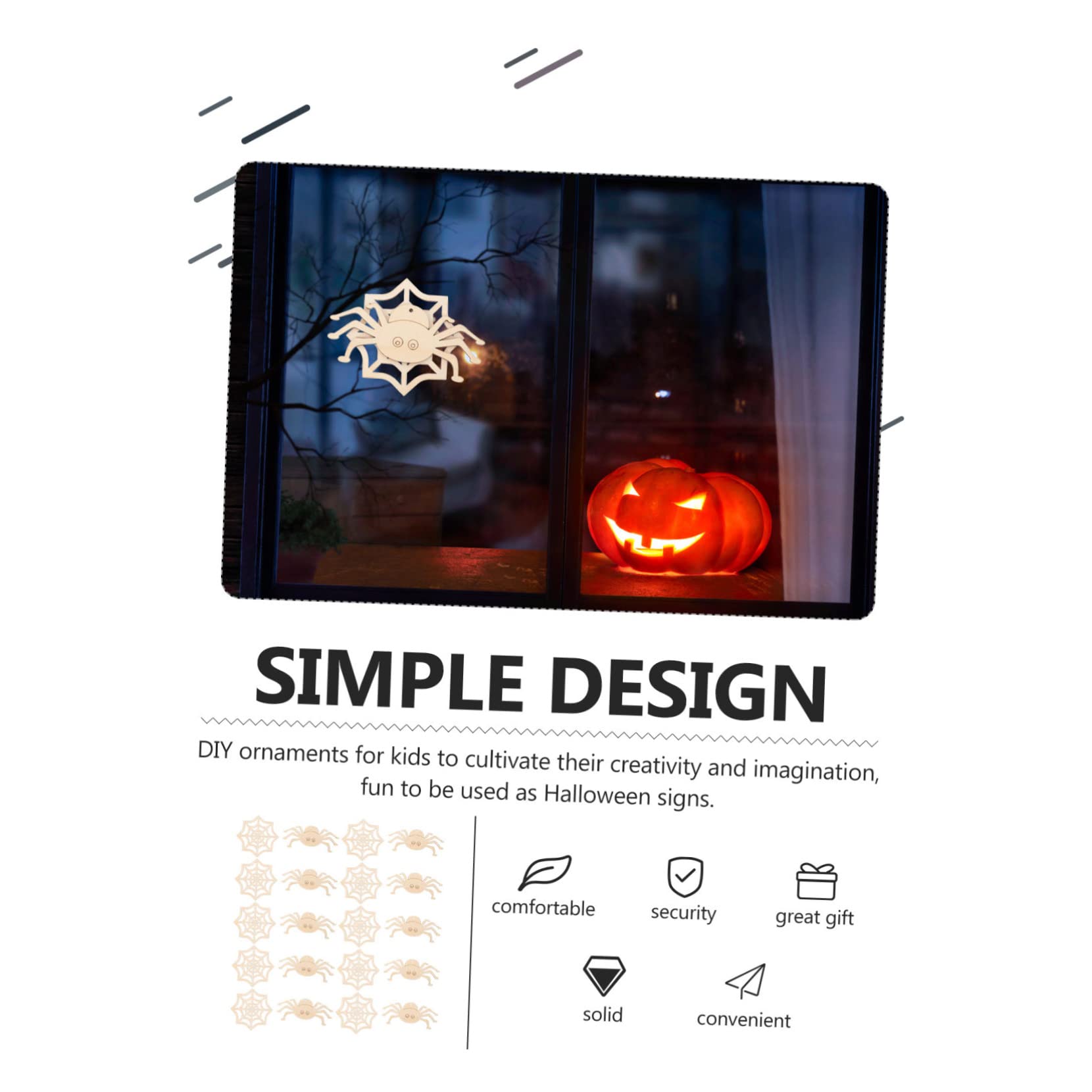 SHINEOFI 80pezzi Halloween Wooden Cutouts for Crafts Unfinished Wooden Slices for Creative Decorations Halloween Parties and Kids Activities