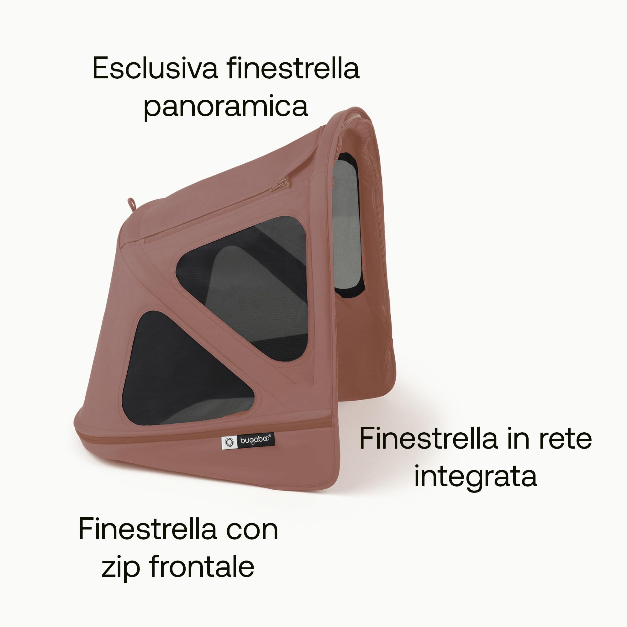 Bugaboo Donkey Cappottina Breezy, Estensibile per una maggiore copertura e una Protezione Solare ottimale, Resistente all'Acqua, Compatibile Con Tutti i Passeggini Donkey, Dusty Pink