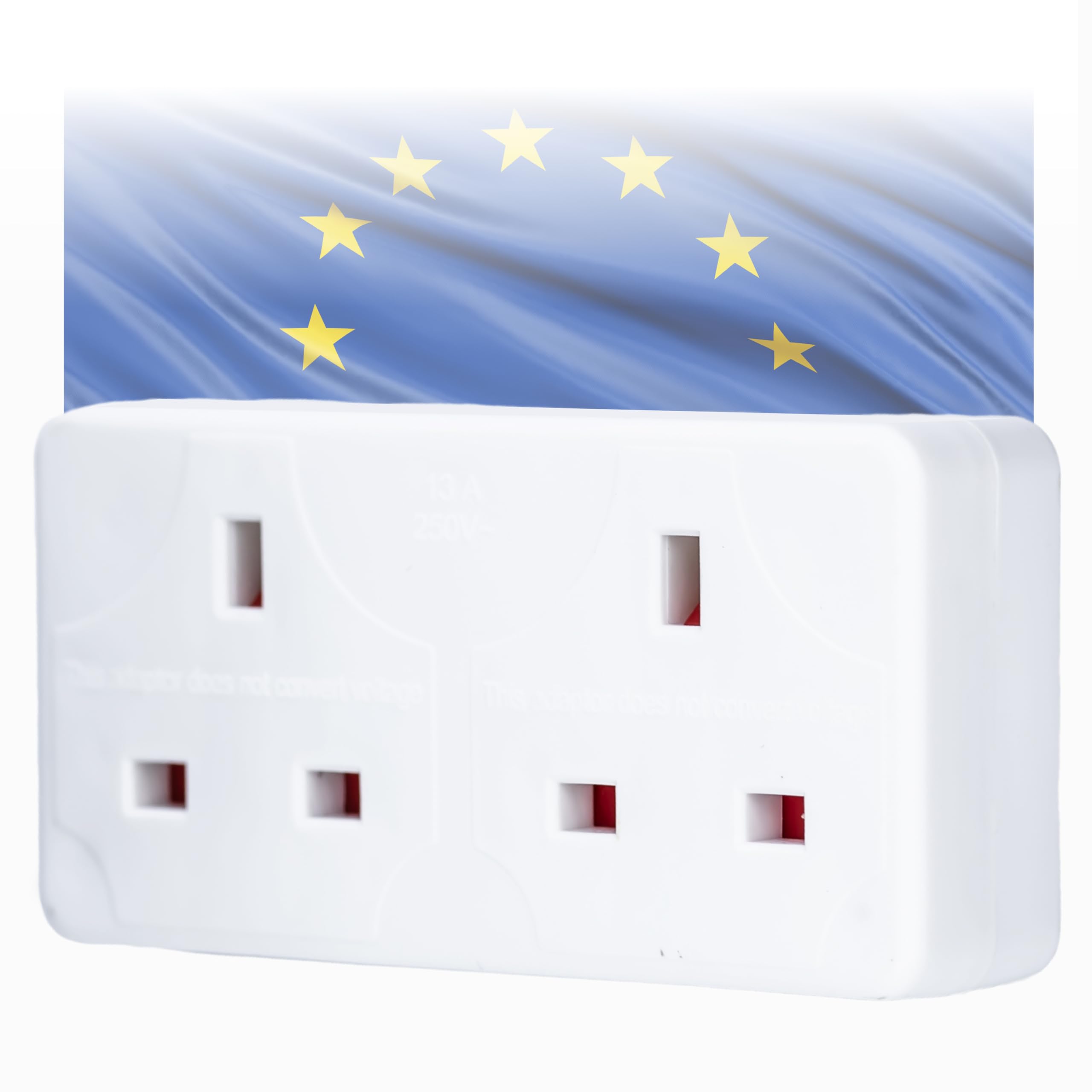 STATUS 2 Way UK to EU Travel Adapter, Twin Plug Converter for European Sockets, Compact White Adaptor for Holiday, Hotel or Business Use (SEURO2WAYAB112)