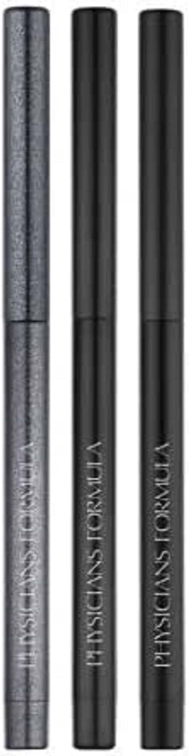 Eye Booster Gel Eyeliner Trio - Three Long-lasting Eyliners with Shimmer, Satin, and Matte Finishes - Waterproof Formula - with Botanicals, Vitamin E and Silicone Resin - Black