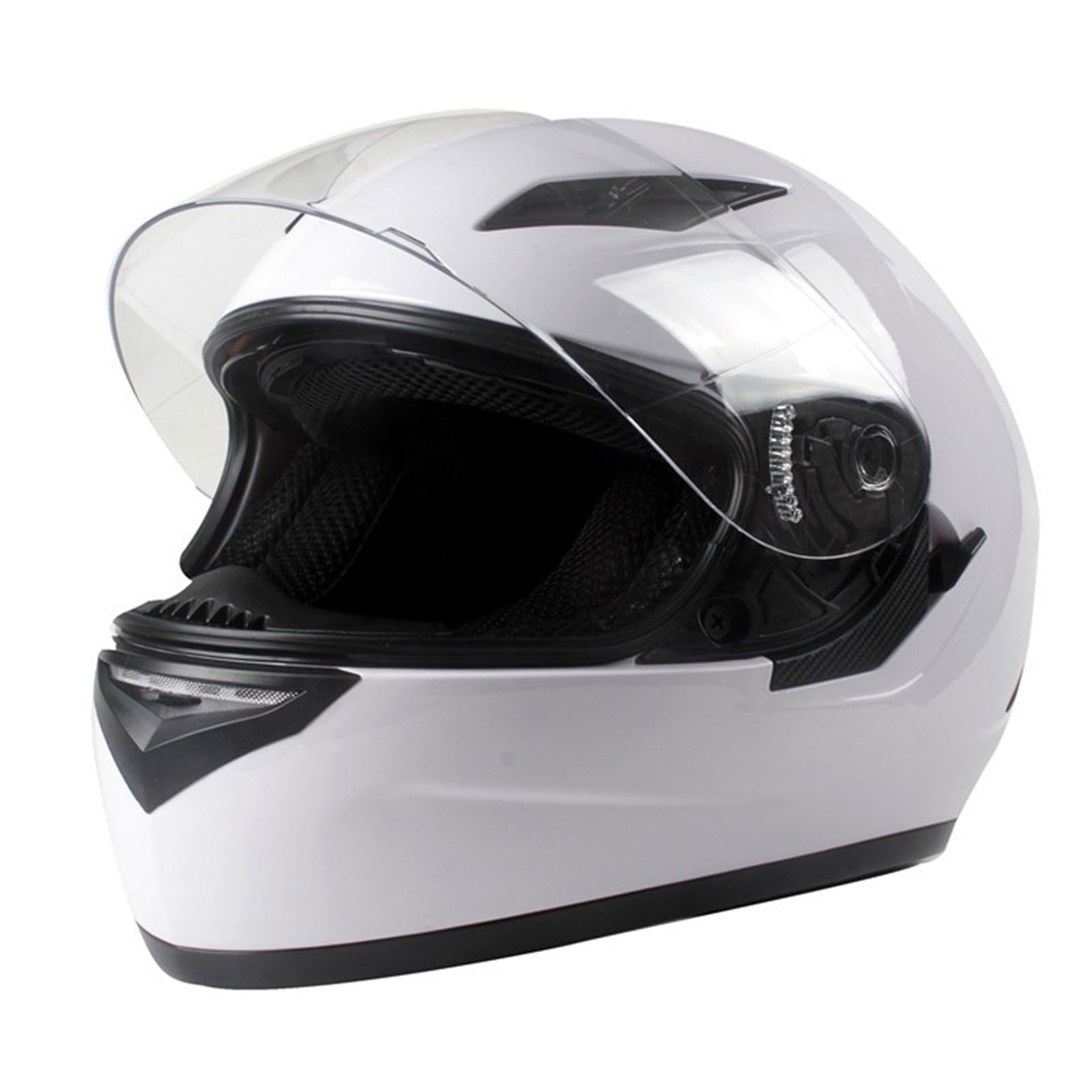 Kask motocyklowy w stylu vintage z osłoną przeciwsłoneczną, lekki, oddychający kask otwarty z homologacją DOT/ECE Półkask motocyklowy retro dla Cruiser Scooter Touring, XL=61-62cm,White