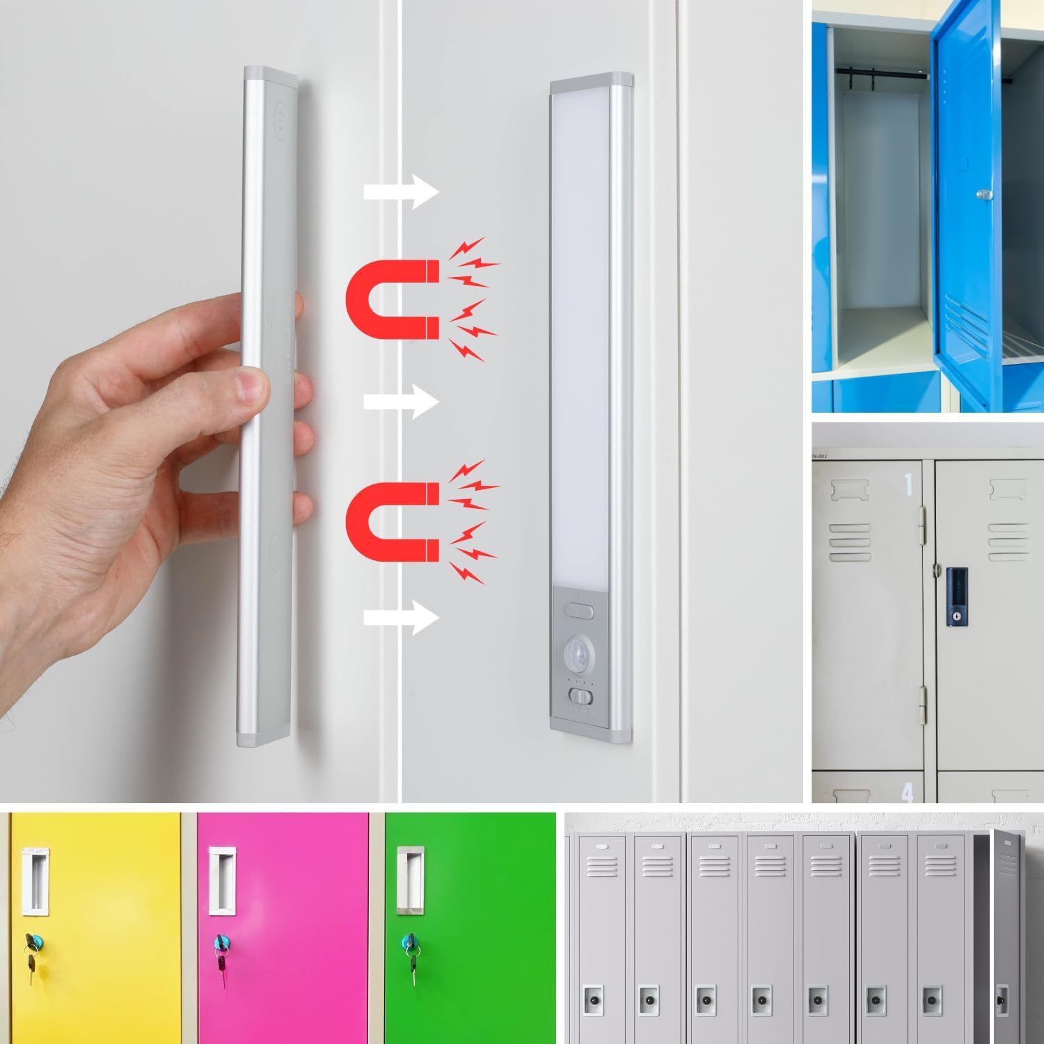 School Locker Light Magnetic, Rechargeable White Lighting Locker Lights for Girls, Wireless Motion Sensor Light Indoor, Magnetic Light for Locker Lights for Girls in Middle School