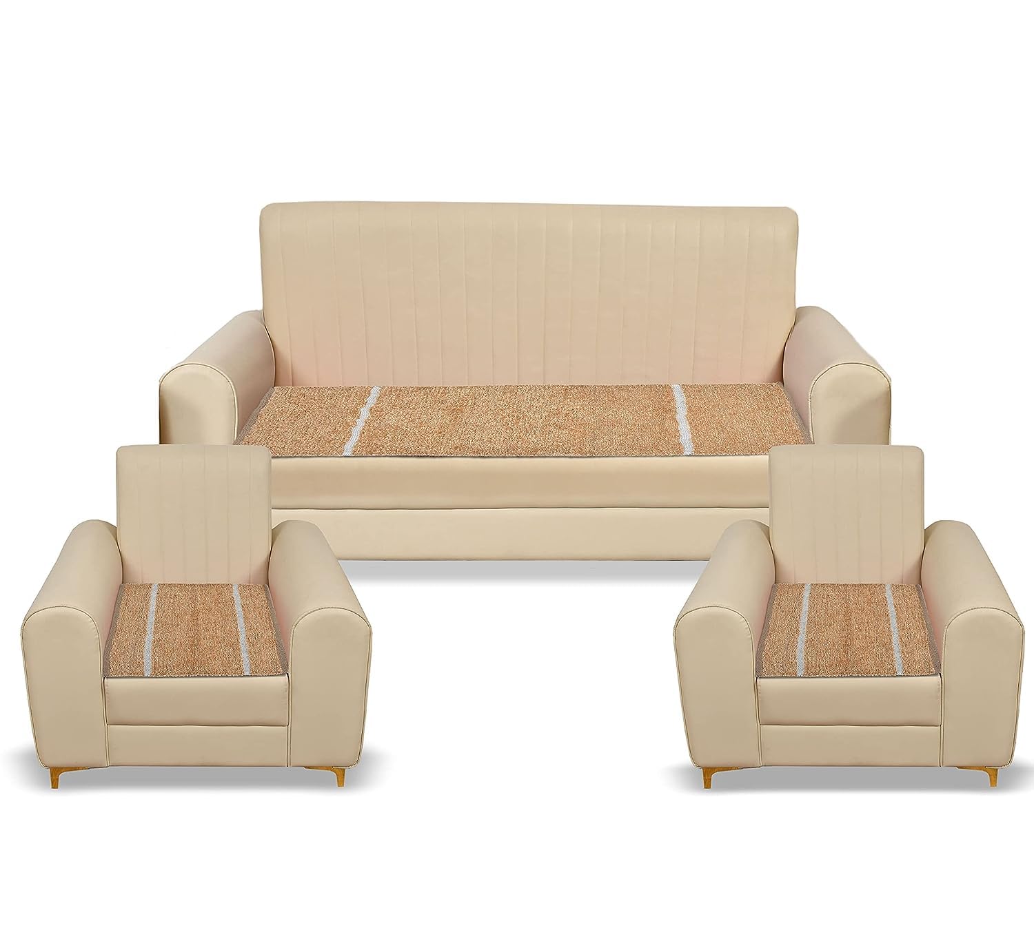 Avi Tex Modern 5 Seater Sofa Cover,Decoration Sofa Cover for Living Room | Bed Room | Office | Cotton and Feather Touch Sofa Cover(Beige)-TRUX-100