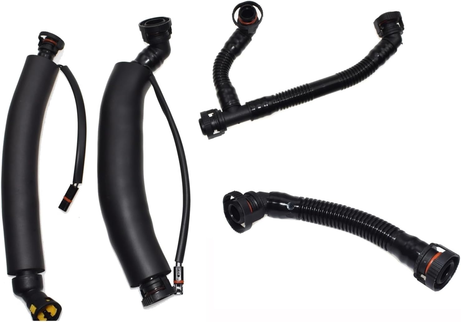 Compatible With E60 2003 2004 2005 2006 2007 2008 2009 2010 Car Engine Crankcase Separator Vent Valve Pipe Breather Crankcase Hose Pipe Crankcase Vent Tube(Set 5)