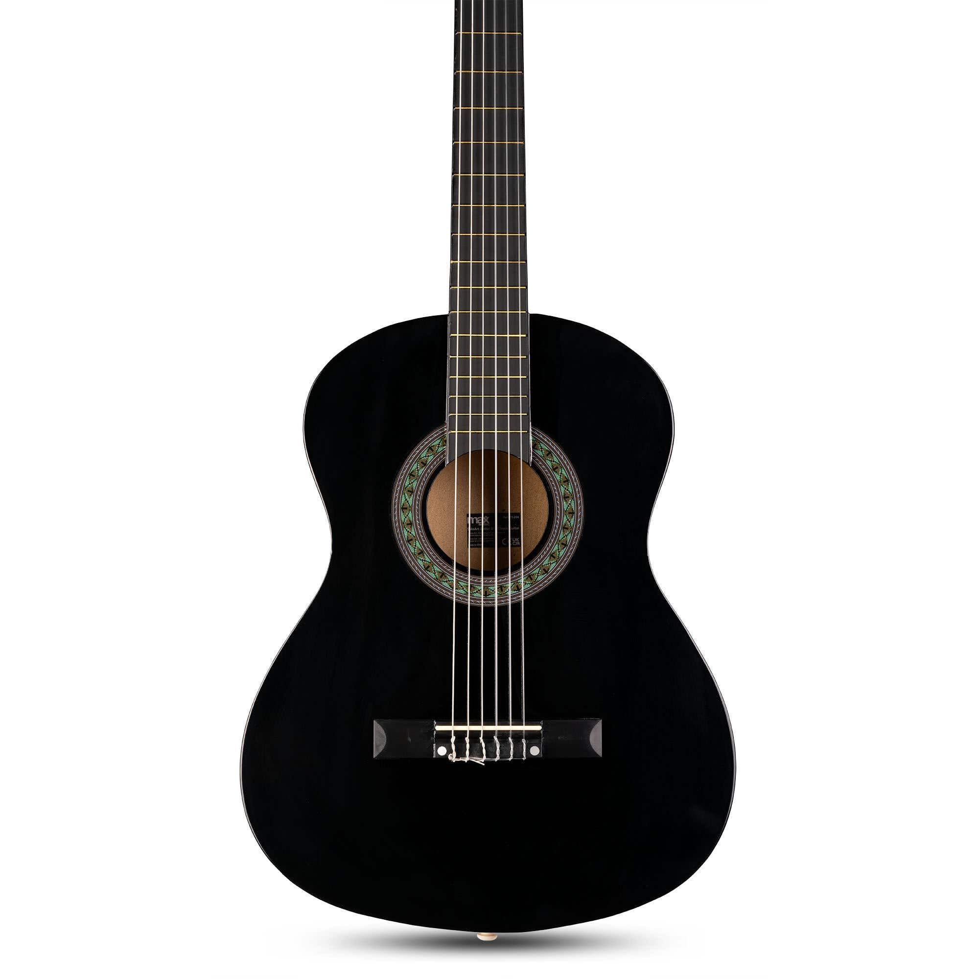 MAX SoloArt Junior 3/4 Guitarra Clásica para Niños - Set Completo con Funda Mochila, Afinador Clip, Soporte MAX GP20, Cuerdas Nailon y Accesorios - Ideal para Principiantes de 8 a 12 Años