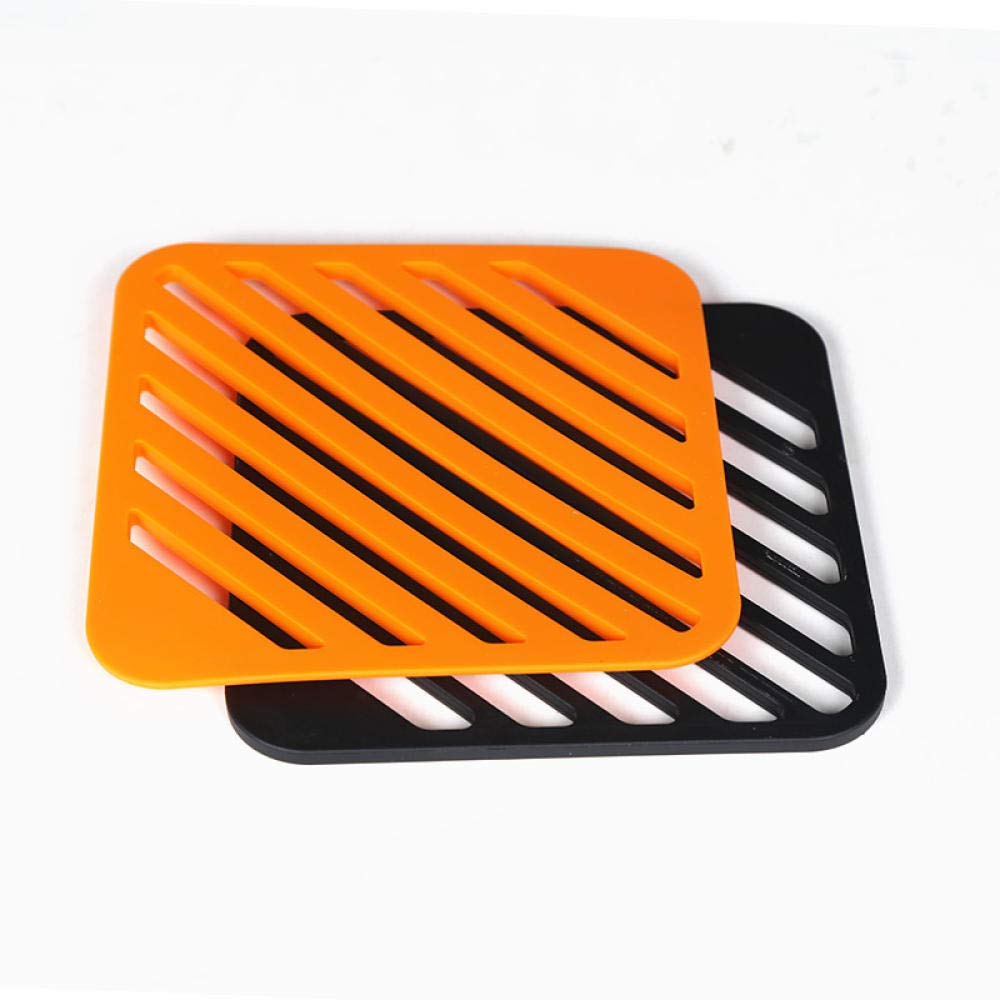 okrągła podkładka, Okrągły stół jadalny, stop silikonu, zestaw mat izolacyjnych, podkładka pod garnek, miskę, talerz, niebieski(Square Orange (4 Pieces))