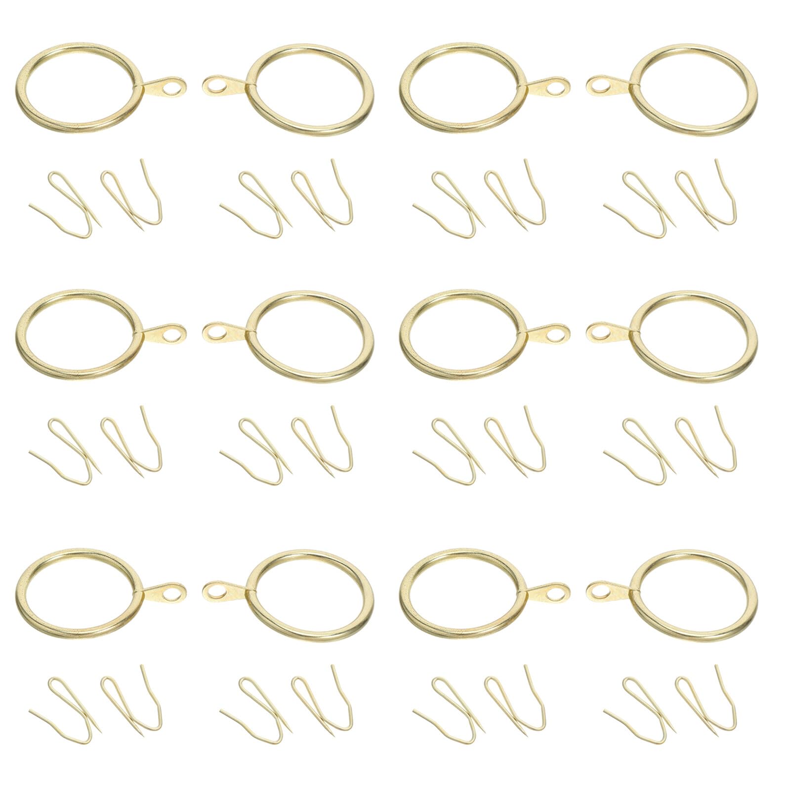 Anelli per Tenda Doccia con Occhielli e Ganci 100 Set in Metallo | Accessori Bagno Oro, Resistenti allo Strappo e Caduta, Facili da Installare, per Finestra e Porta