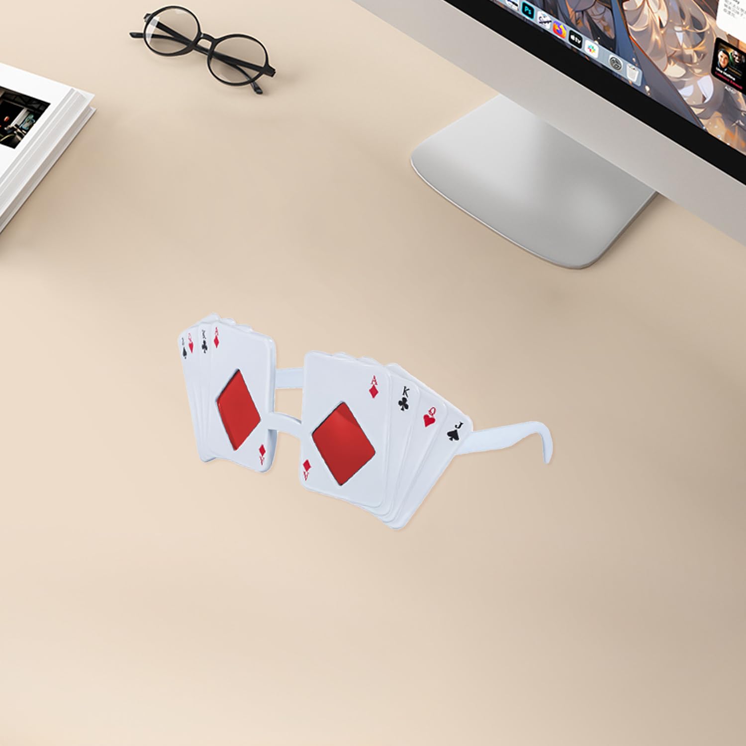 AOVNA Poker Cards Sunglasses Funny Glasses Silly Sunglasses Party Favors Glasses Halloween Decorative Party Accessories for Men Women - Image 3