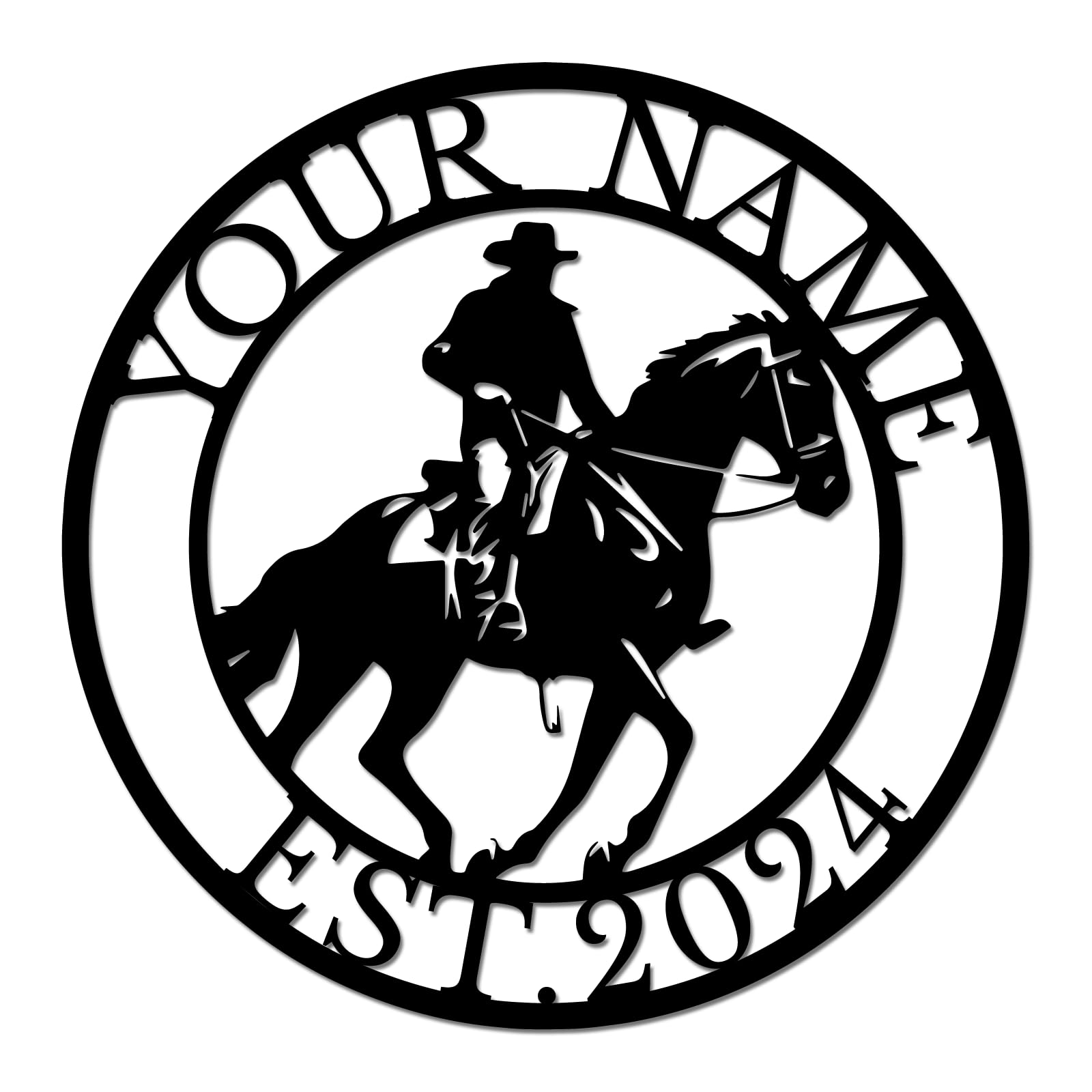 Ecentricart Style-6 Personalized Horse Barn Sign, Custom Ranch Name Metal Art, Equestrian Wall Decor, Farmhouse Entry Plaque, Horse Lover Gift For Stable Or Home (Style-6)