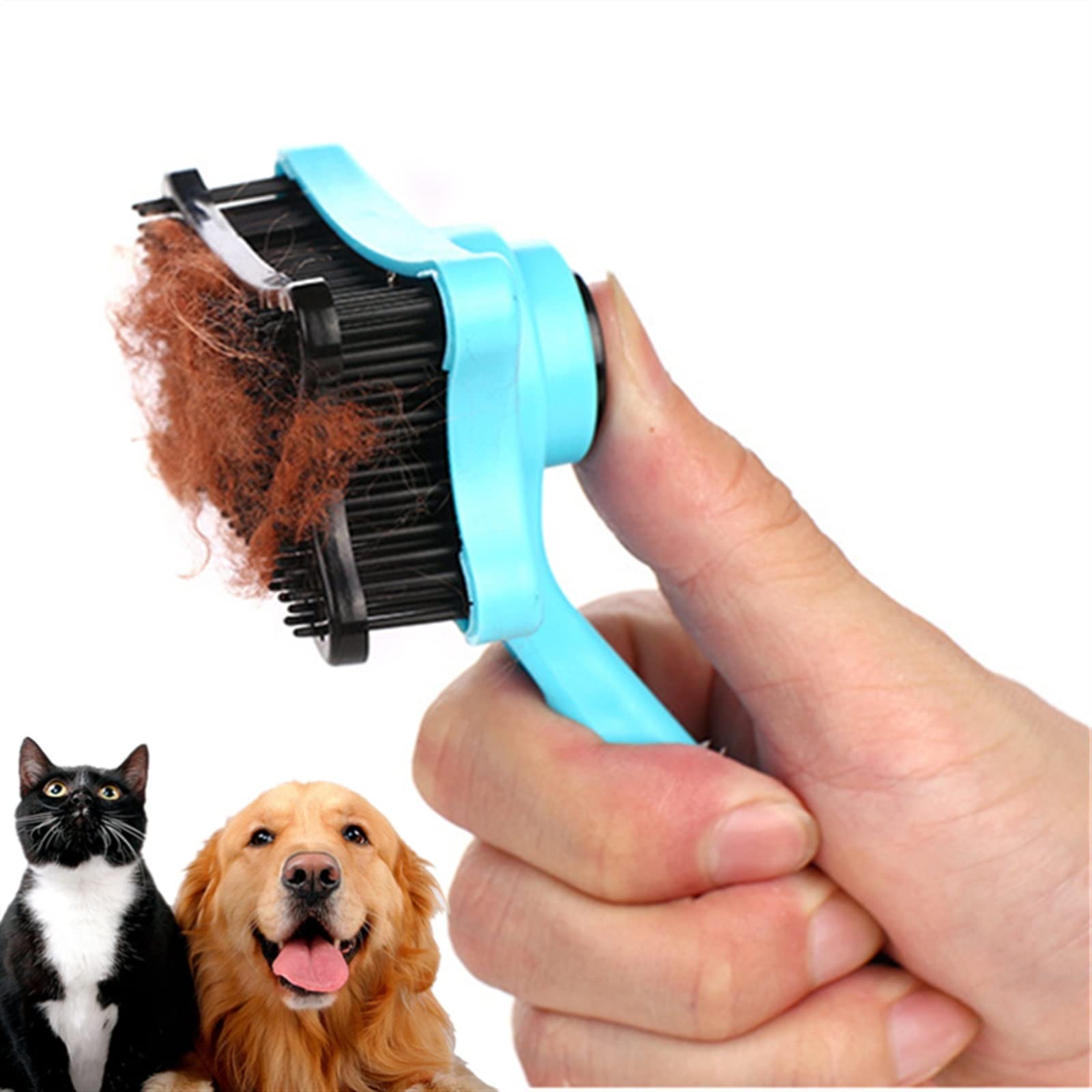 DieffematicSZ Grzebień Beauty Knot Opening And Hair Removal Plastic Automatic Comb Hair Removal Brush (Color : Blu)