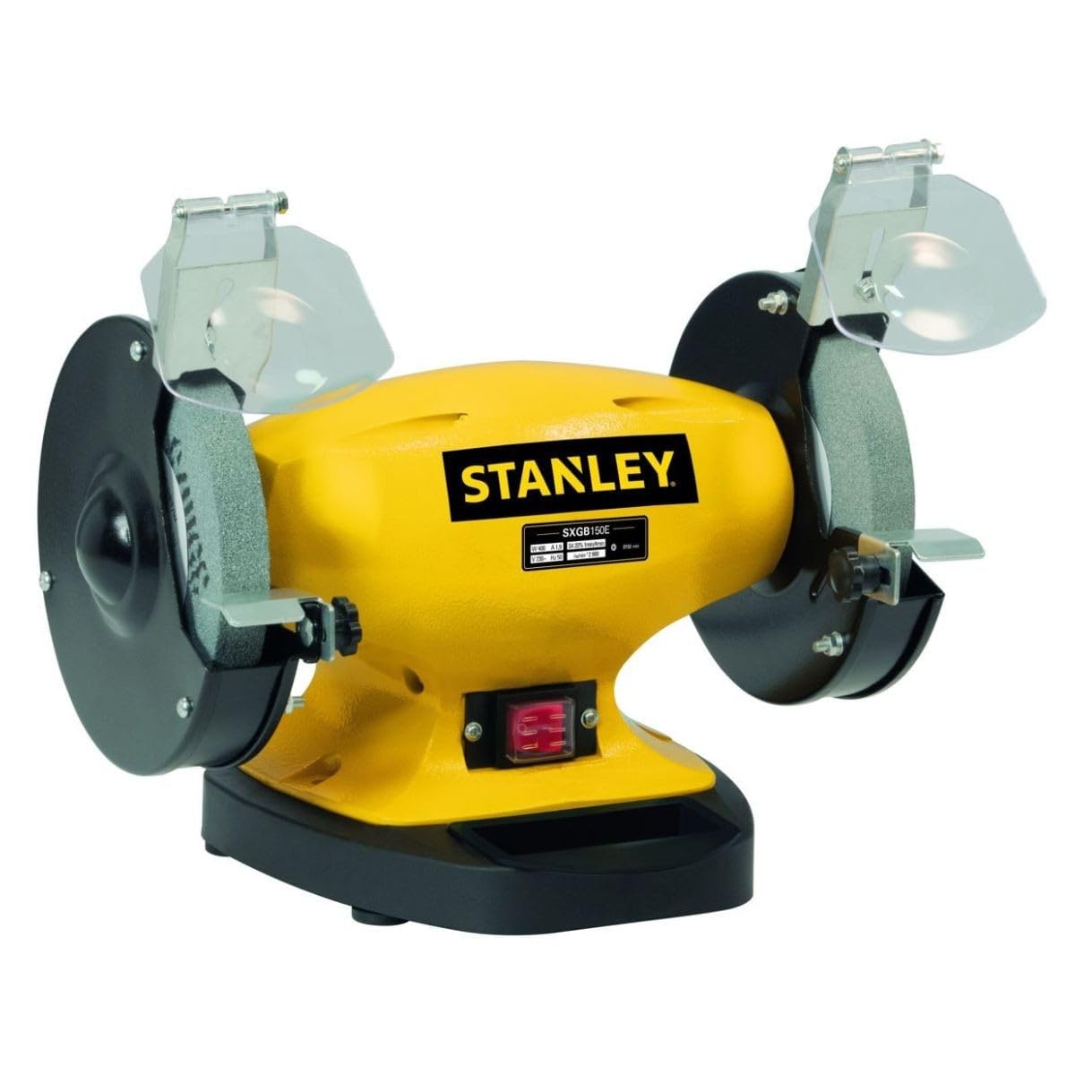 STANLEY - Touret à meuler d'atelier 330W Ø150 mm – Double meule grain 36/60, moteur à induction, affûtage atelier