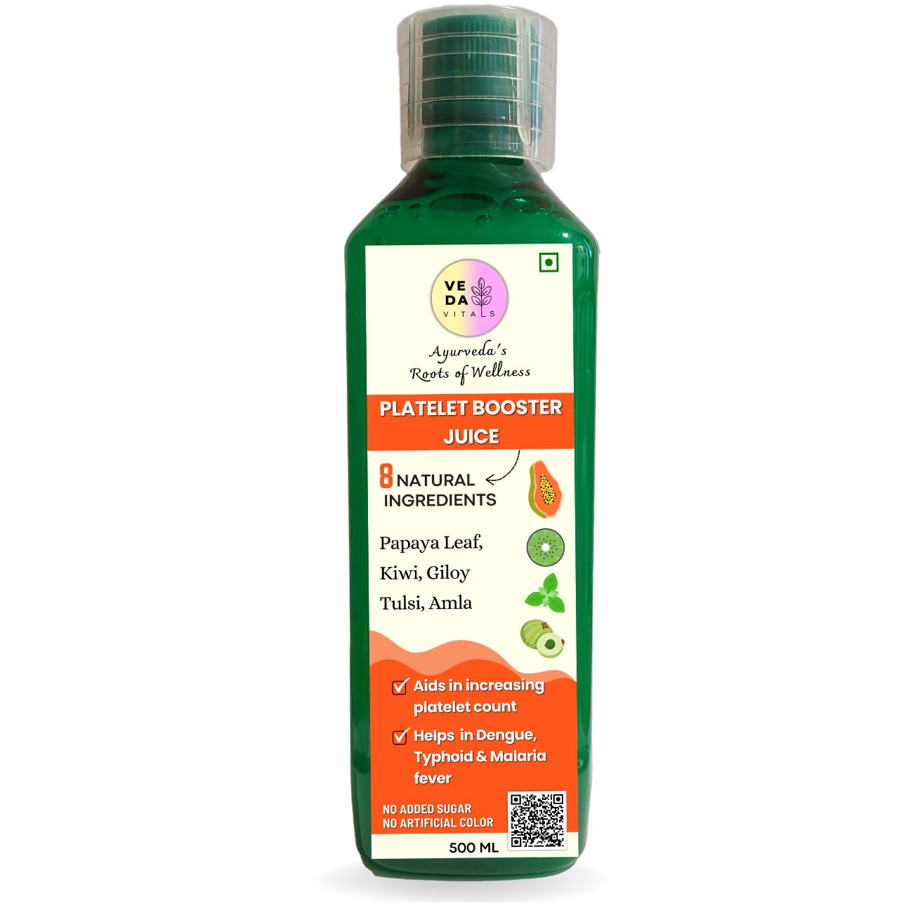 Veda Vitals Platelet Booster Juice Papaya Leaf, Kiwi, Giloy, Chirata