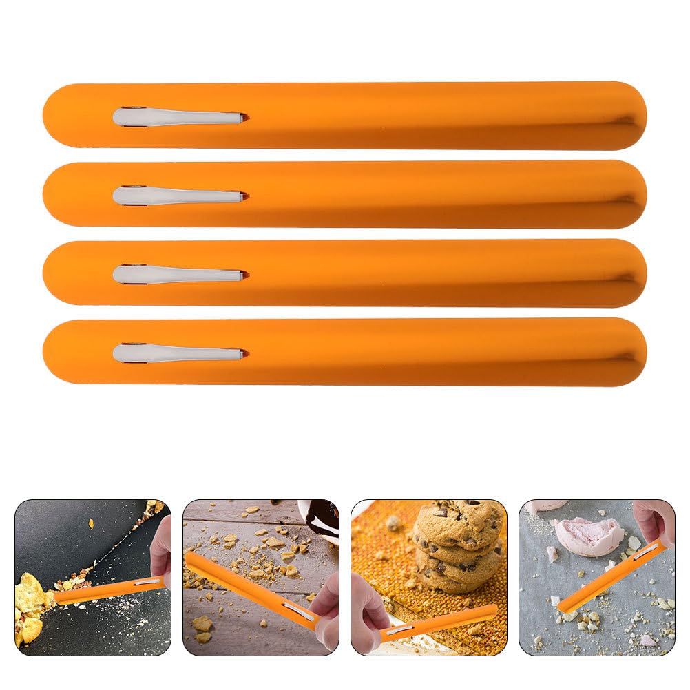 HEMOTON Stainless Steel Crumb Scraper with Handle for Table and Countertop Cleaning Efficient Bread Crumb Sweeper Tool for Home and Restaurant Use Kitchen Gadget - Image 4