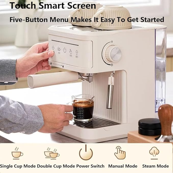 Máquina de Espresso Semi Automática con Espumador, 1.8L y Control de Temperatura miniatura 3