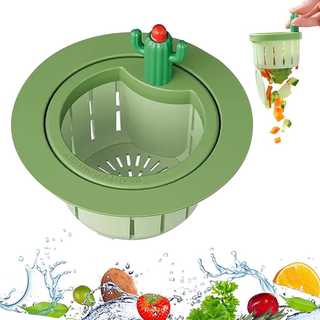 HASTHIP® Kitchen Sink Drain Strainer Creative Cactus Sink Drain Strainer Removable Sink Drain Strainer with Openable Bottom, One Button to Release Universal Sink Drain Strainer Prevents Clogging (B0D8Q7DDJW) Amazon Price History, Amazon Price Tracker