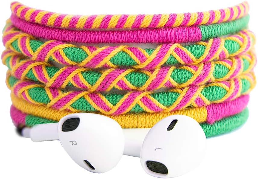 Crossloop Designer Series 3.5mm Universal in-Ear Headphones with Mic and Volume Control (Green, Magenta & Yellow)